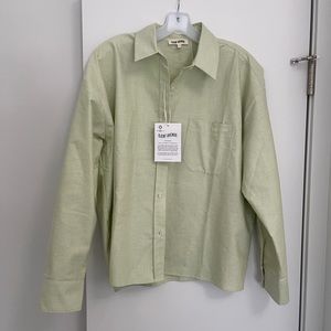 Djerf avenue breezy shirt - green large